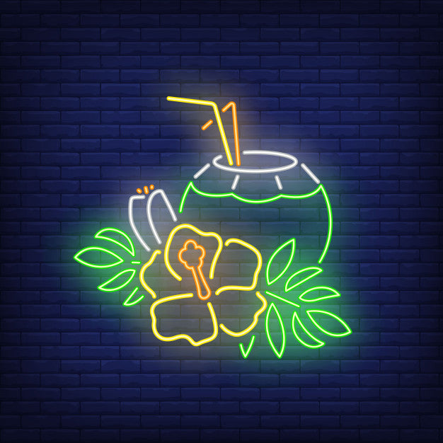 Coconut Cocktail Neon Sign