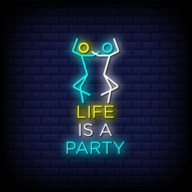 Couple Dance Concept Life Is A Party Neon Sign