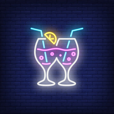 Couple Of Cocktail Glasses Neon Sign