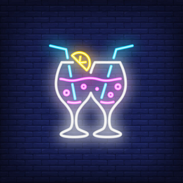 Couple Of Cocktail Glasses Neon Sign