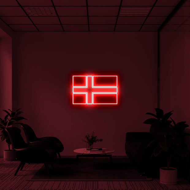 'Denmark Flag' LED Neon Sign
