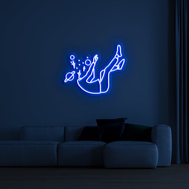 Falling into Space' Neon Sign
