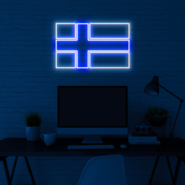 'Finland Flag' LED Neon Sign