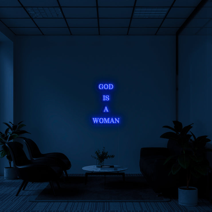 'God is a woman' LED Neon Sign