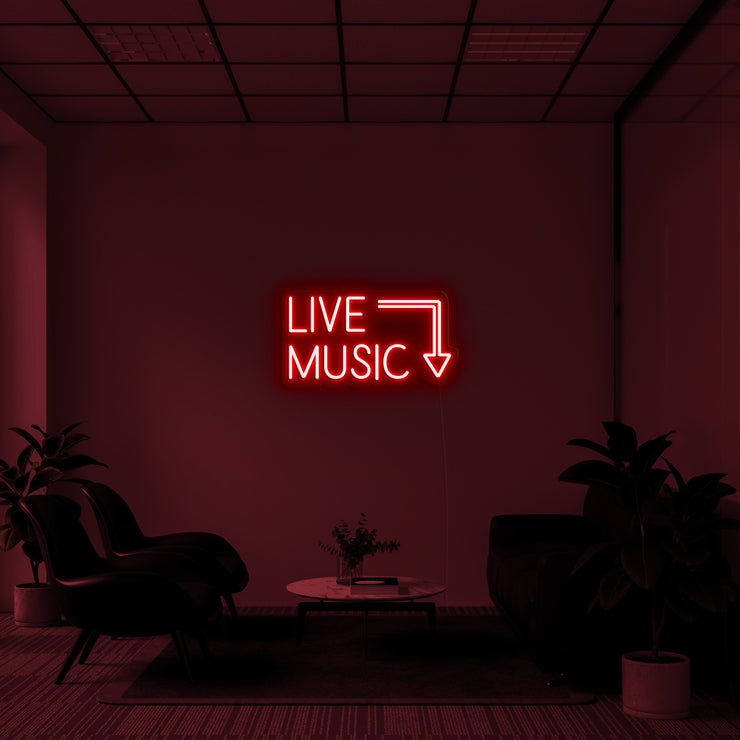 Live Music' LED Neon Sign