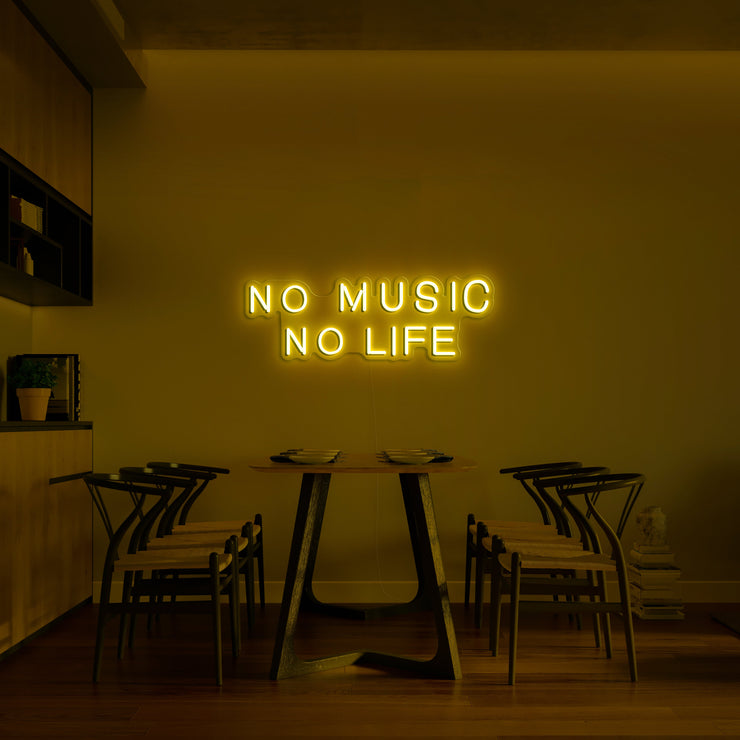 'No music no life' Neon Sign