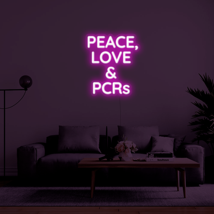 'Peace, Love & PCR's ' LED Neon Verlichting