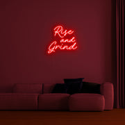 Rise And Grind' LED Neon Sign