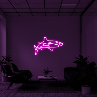 White Tip Shark' Neon Lamp