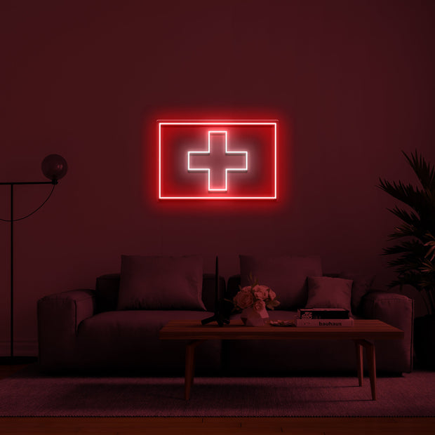 'Switzerland Flag' LED Neon Sign