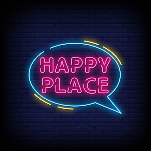 Happy Place Neon Sign - Neon Pink Aesthetic