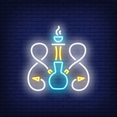 Hookah With Two Hoses Neon Sign