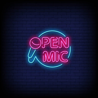 Open Mic Neon Sign - Pink Neon Sign