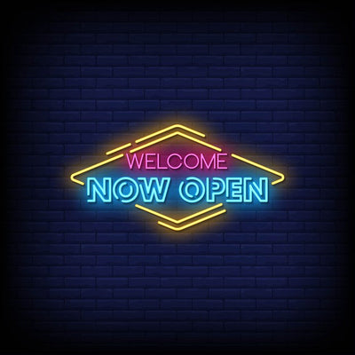Welcome Now Open Neon Sign